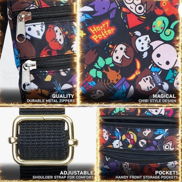 Harry Potter Chibi Characters Crossbody Bag Travel Purse - Picture 2 of 2